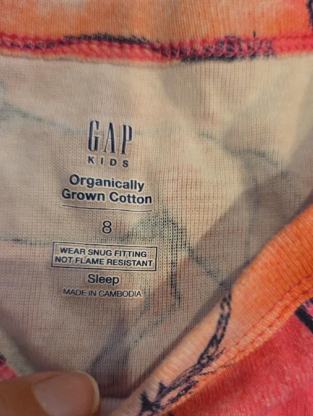 Gap Organic Cotton Kids Unicorn Tie-Dye Long Sleeve Pajama Set. Size Girls 8